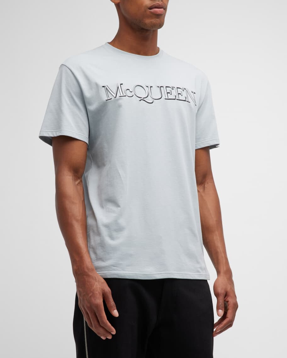 

Мужская футболка с вышитым логотипом Alexander McQueen