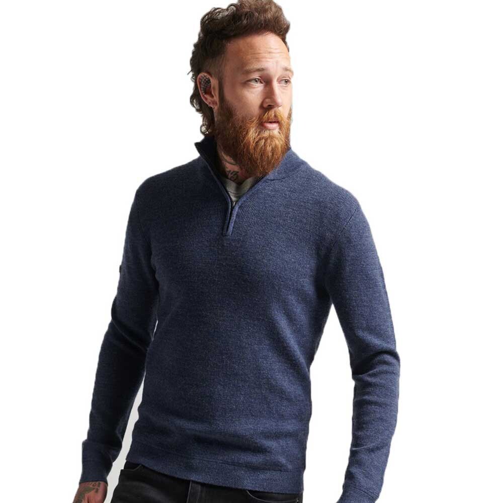 

Свитер Superdry Studios Merino Henley, синий