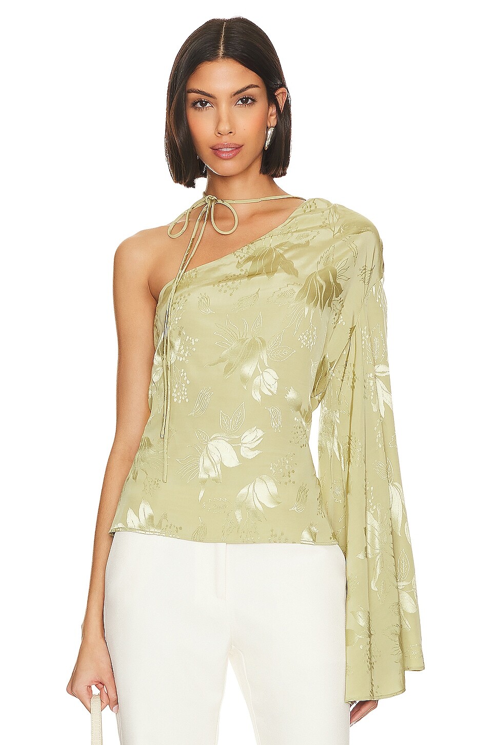 

Топ L'Academie Saffron One Shoulder, цвет Sage Green