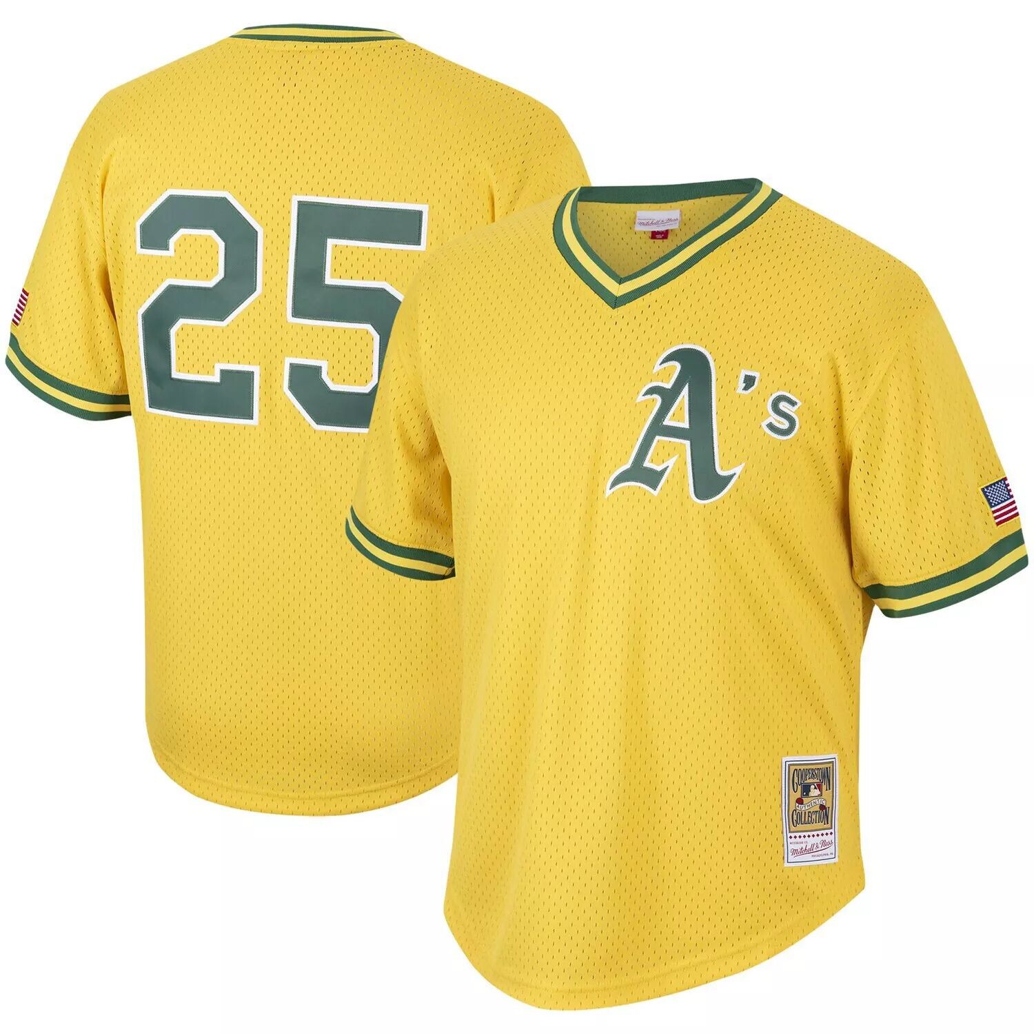 

Мужской сетчатый тренировочный трикотаж Mitchell & Ness Mark McGwire Gold Oakland Athletics Cooperstown Collection