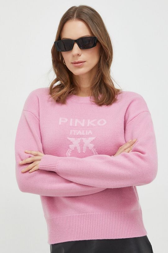 

Шерстяной свитер Pinko, розовый