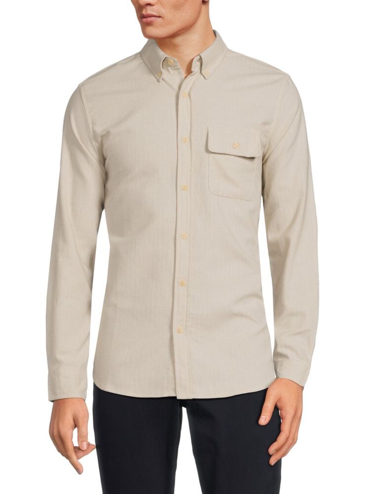 

Рубашка на пуговицах с рисунком «елочка» Ben Sherman, слоновая кость