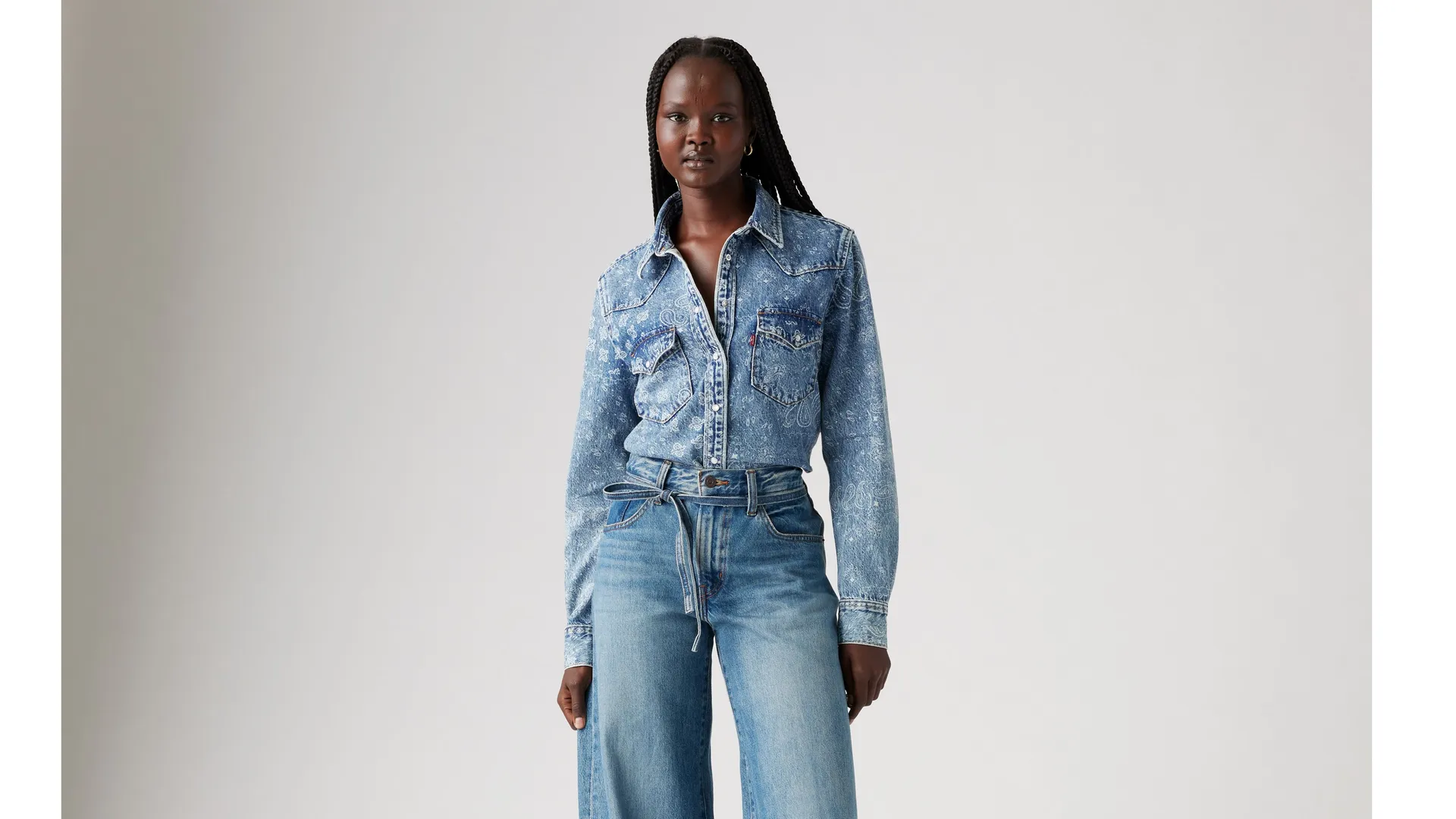 

Джинсовая рубашка в стиле вестерн Levi's, синий