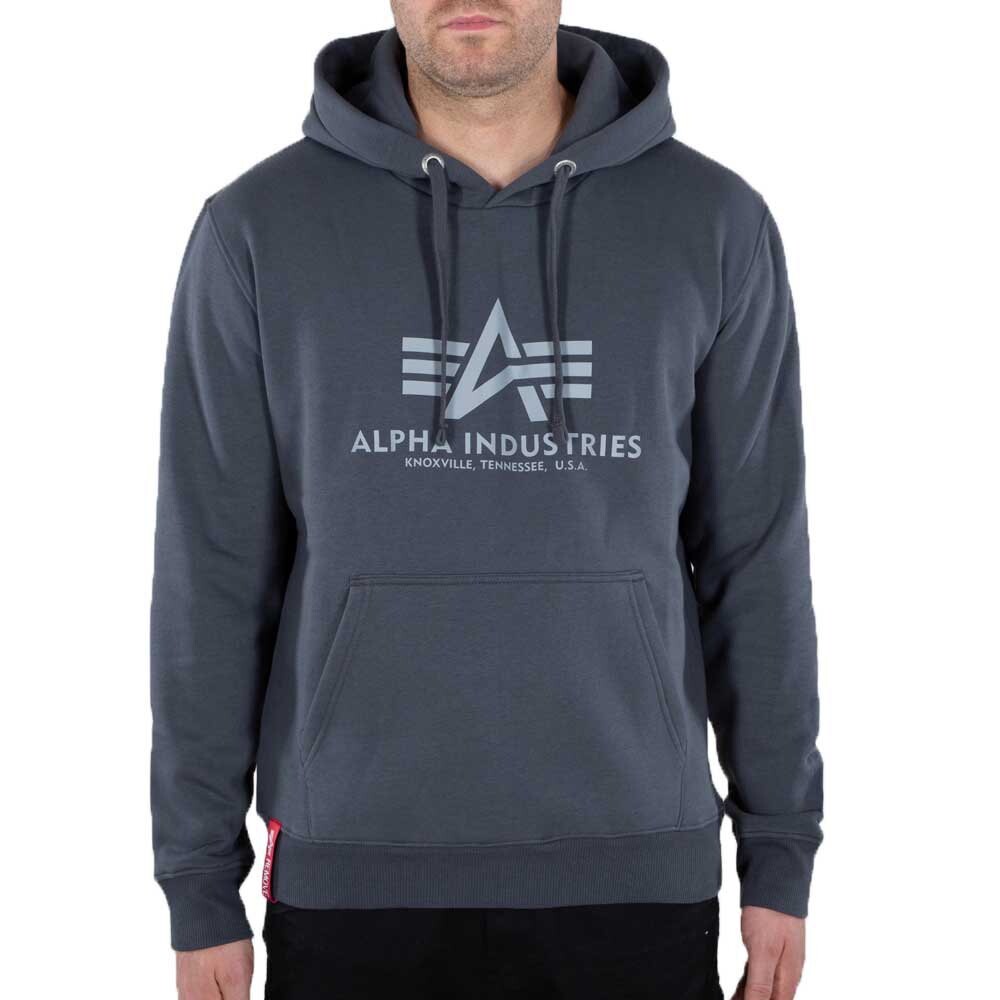 

Худи Alpha Industries Basic Reflective Print, серый