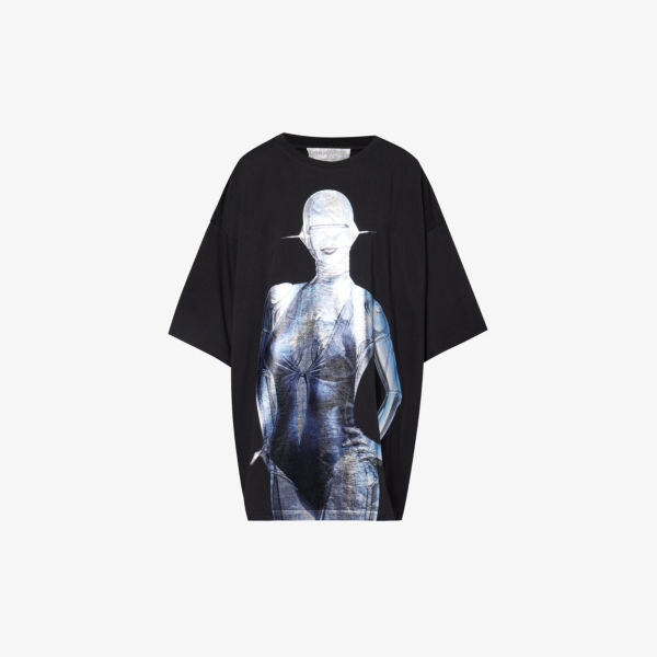 

Мини-платье Stella McCartney x Sorayama из хлопкового джерси с графическим принтом Stella Mccartney, черный