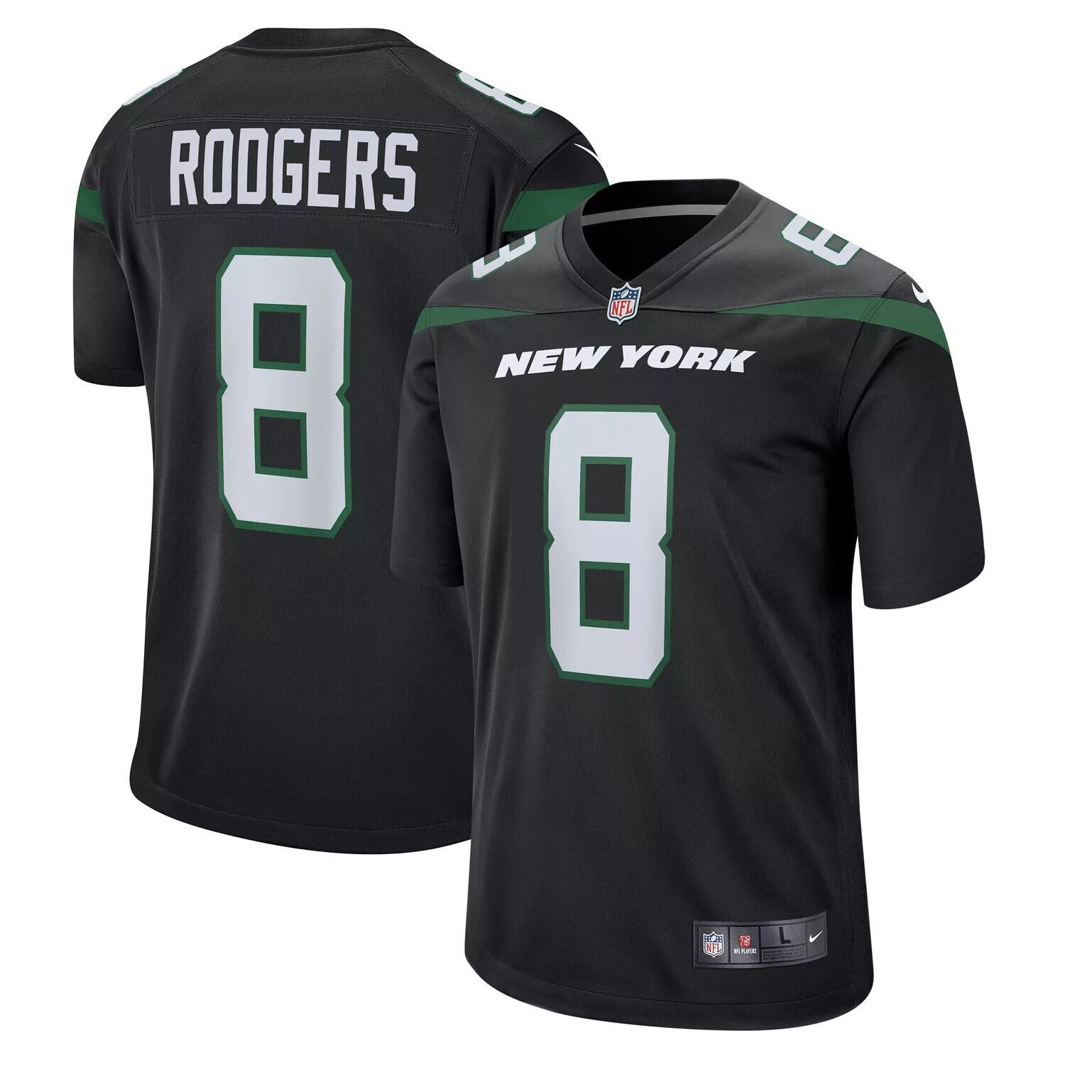 

Молодежная игровая майка Nike Aaron Rodgers Stealth Black New York Jets Nike