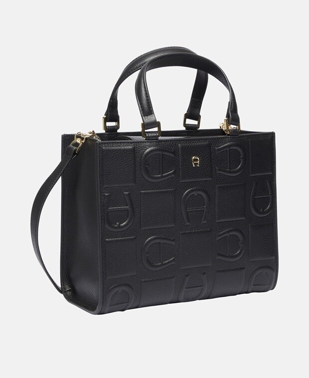 

Кожаная большая сумка-тоут Aigner, черный
