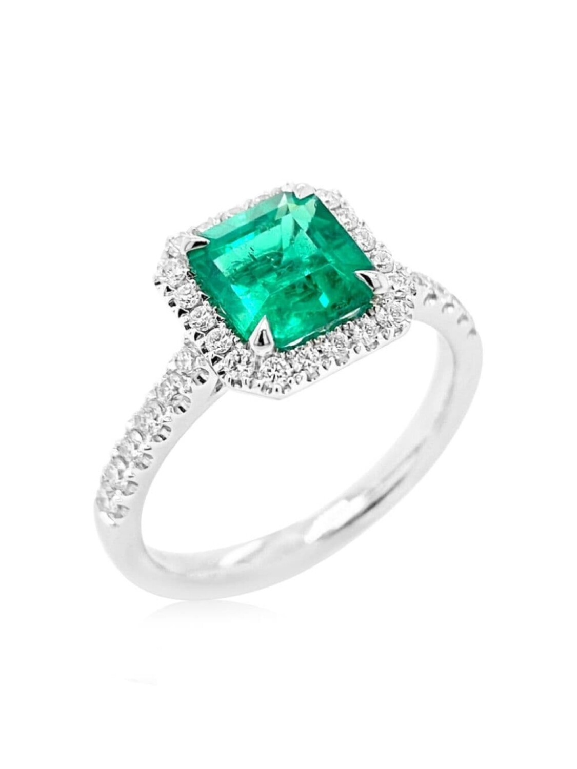 

Кольцо Colombian из платины с изумрудом и бриллиантами HYT Jewelry, серебряный