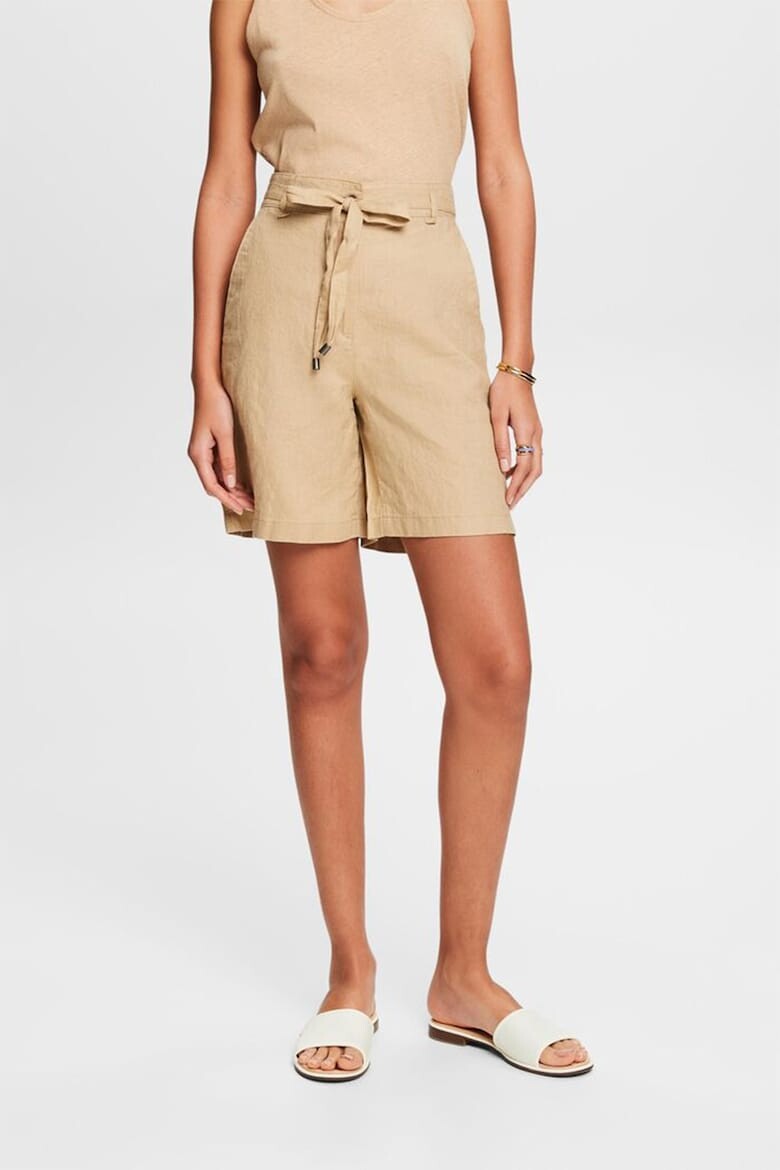 

Льняные шорты с высокой талией Esprit, бежевый