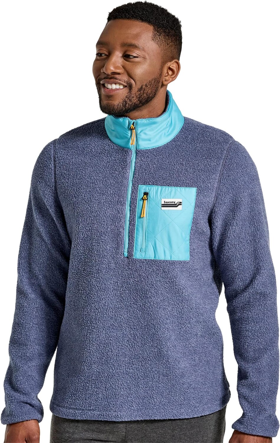 

Куртка Rested Sherpa 1/4 Zip Saucony, цвет Sodalite Heather