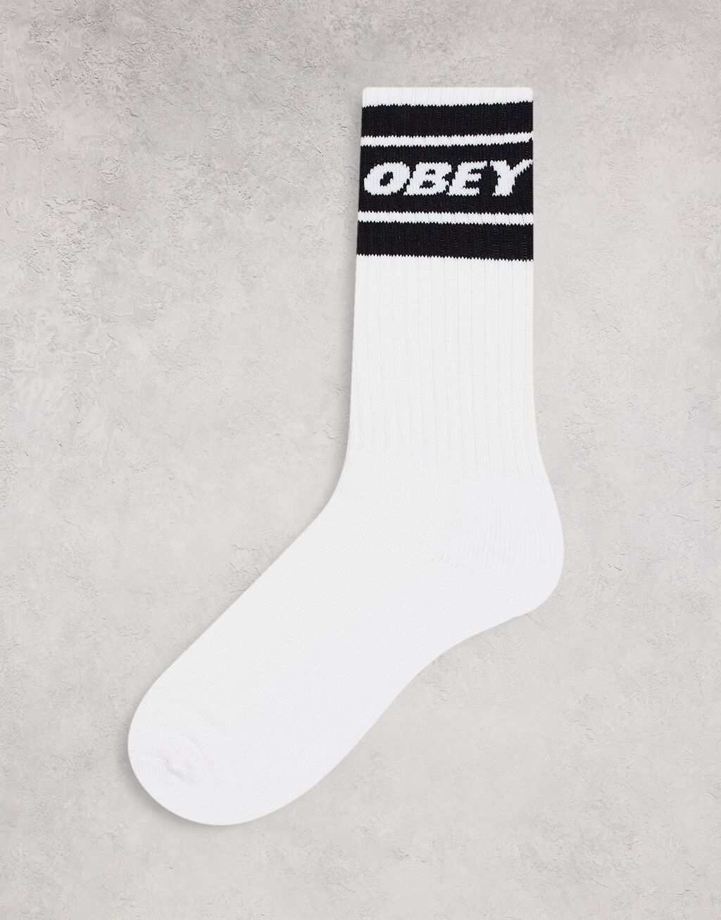 

Белые носки Obey Cooper II с черной полосой