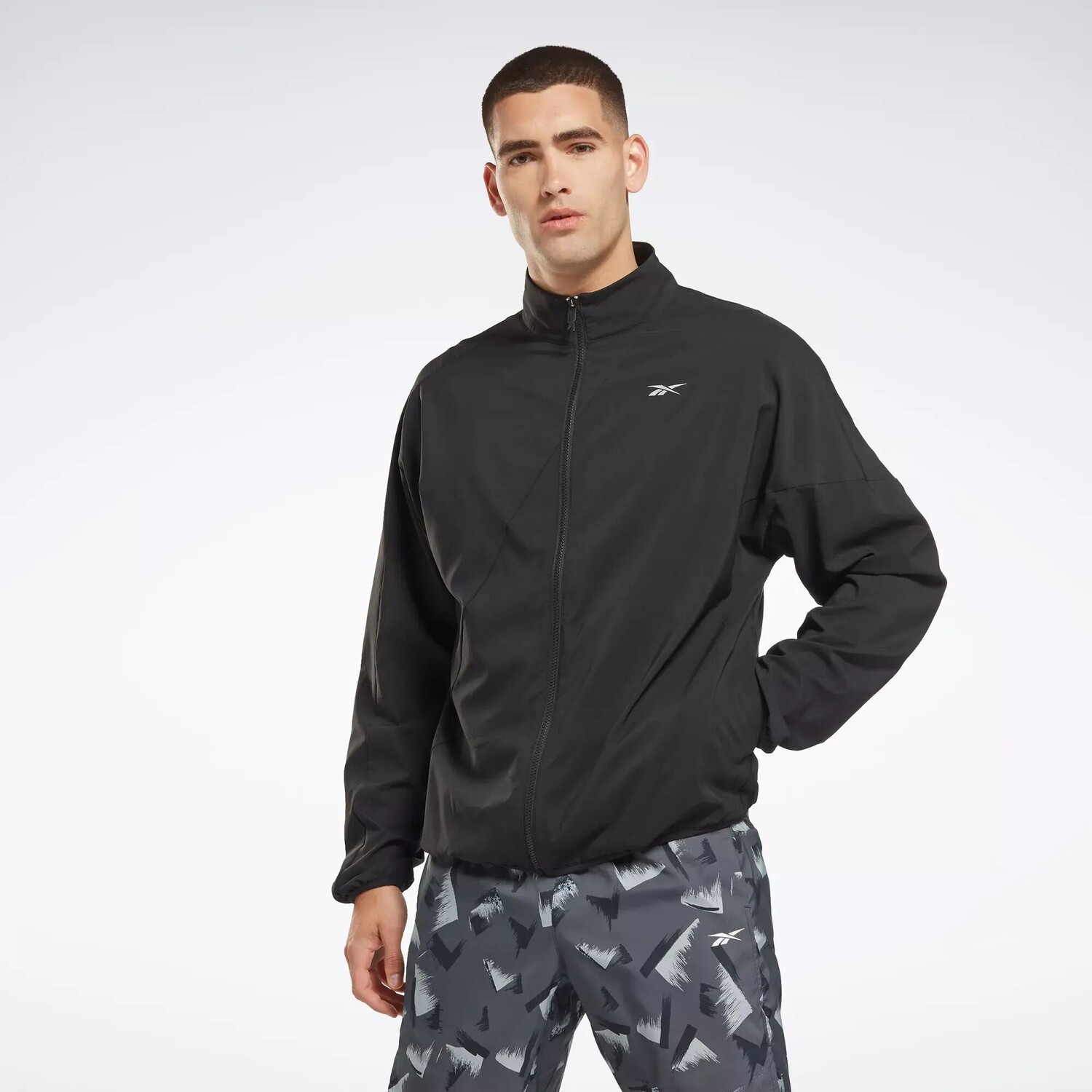 

Тканая ветровка для бега Reebok, черный