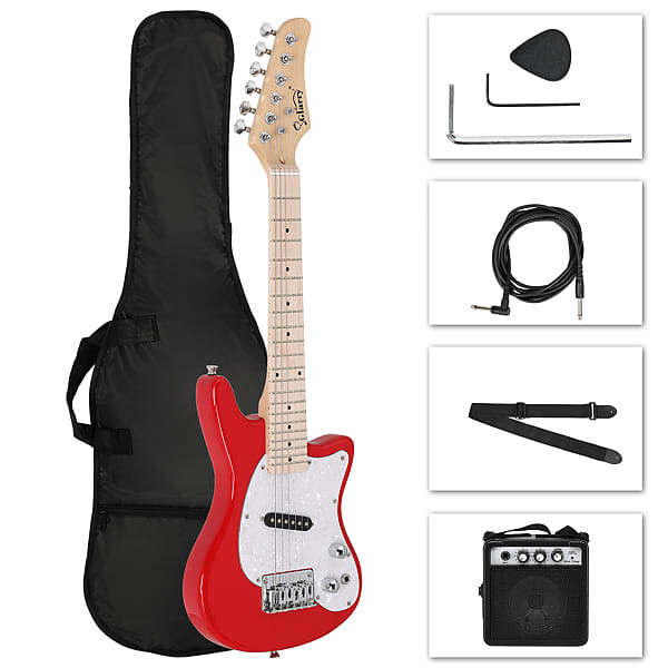 

Электрогитара Glarry 30inch Mini Kids Electric Guitar Maple Fingerboard w/5W Amplifier Red