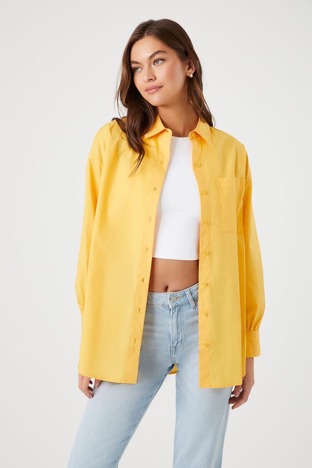 

Рубашка оверсайз с закругленным краем Forever 21
