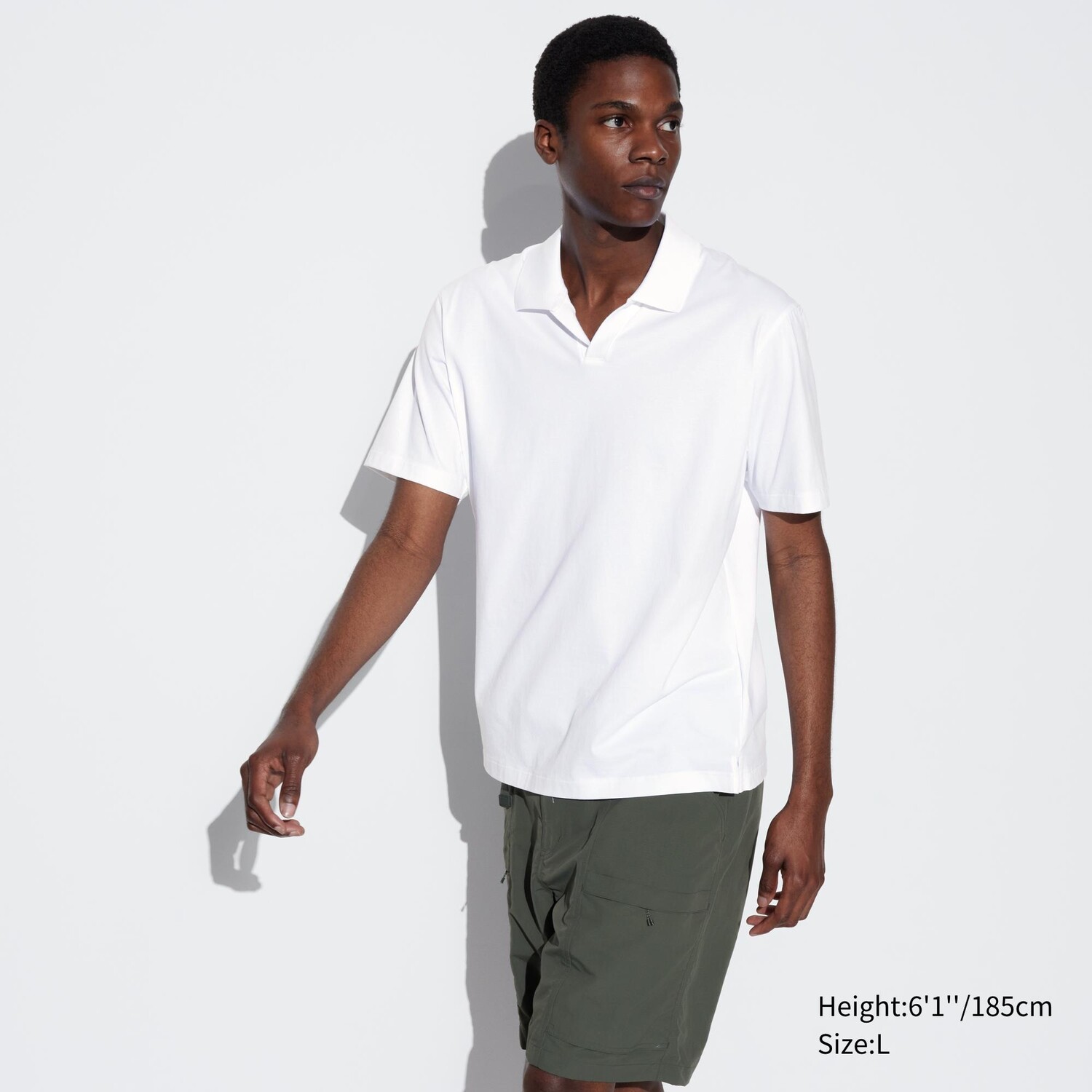 

Рубашка-поло хлопковая Uniqlo Airism с короткими рукавами, белый