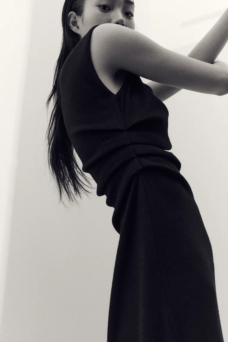 

Платье из джерси с драпировкой H&M, черный