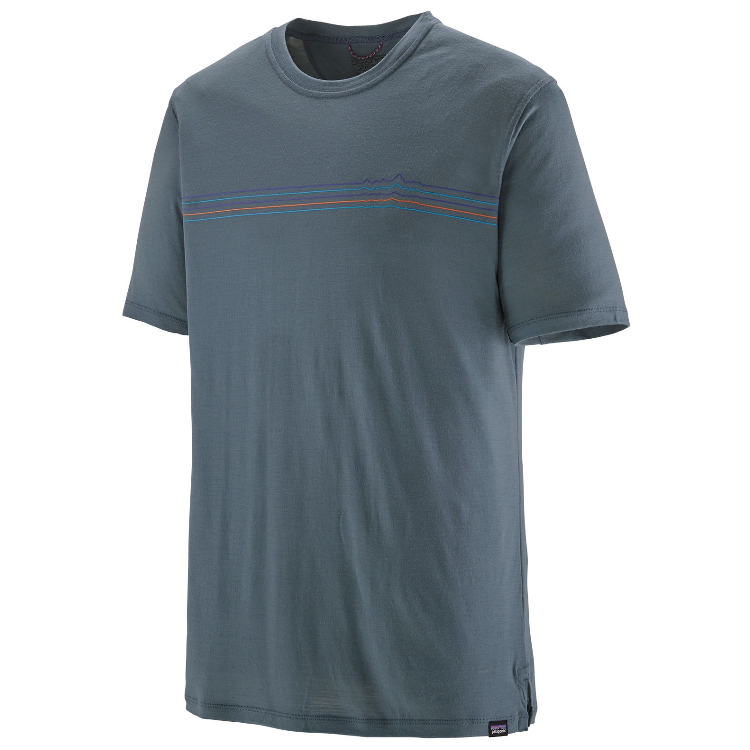 Рубашка из мериноса Patagonia Cap Cool Merino Graphic Shirt, цвет Fitz Roy Fader/Utility Blue