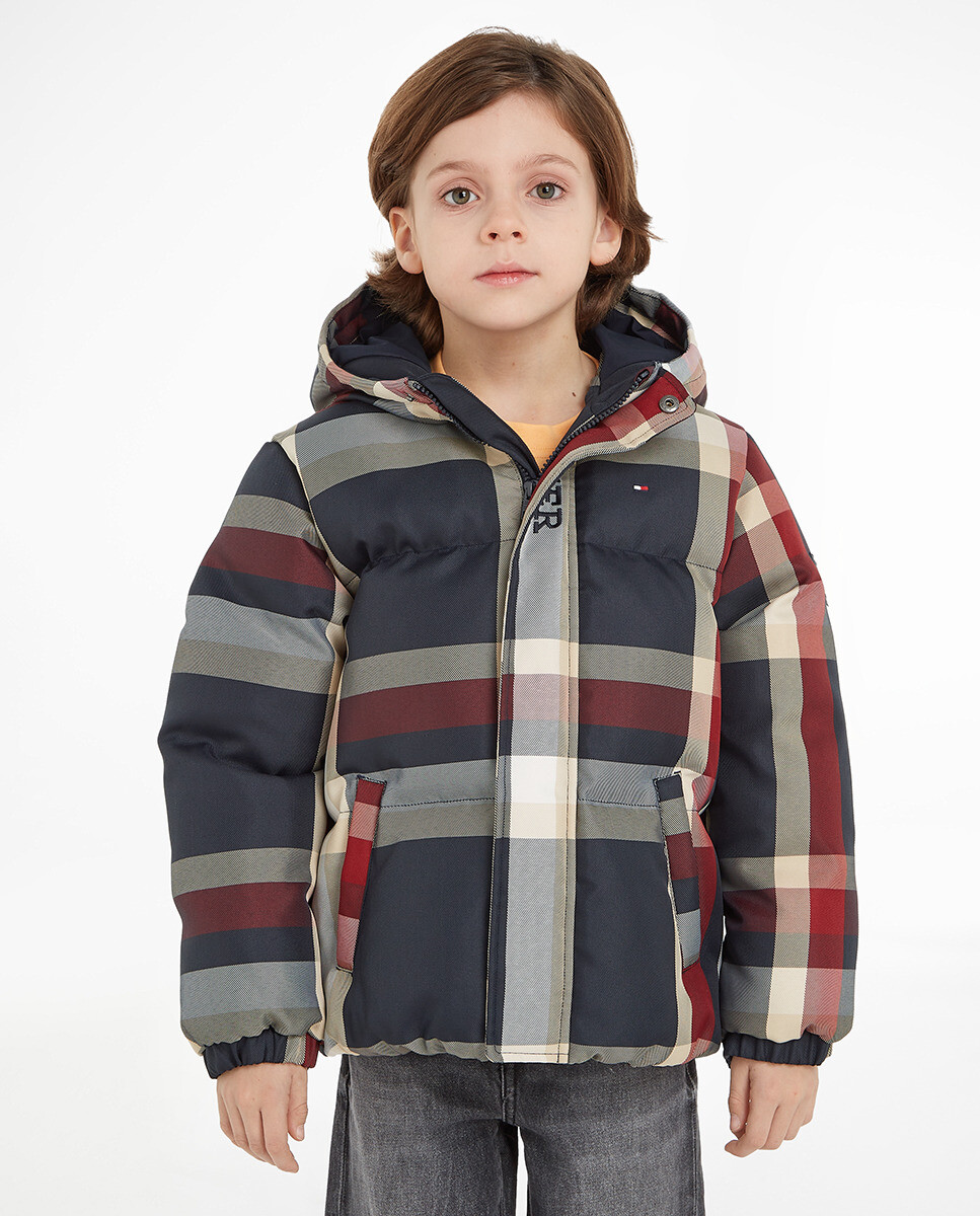 

Короткое пальто для мальчика с капюшоном Tommy Hilfiger, мультиколор