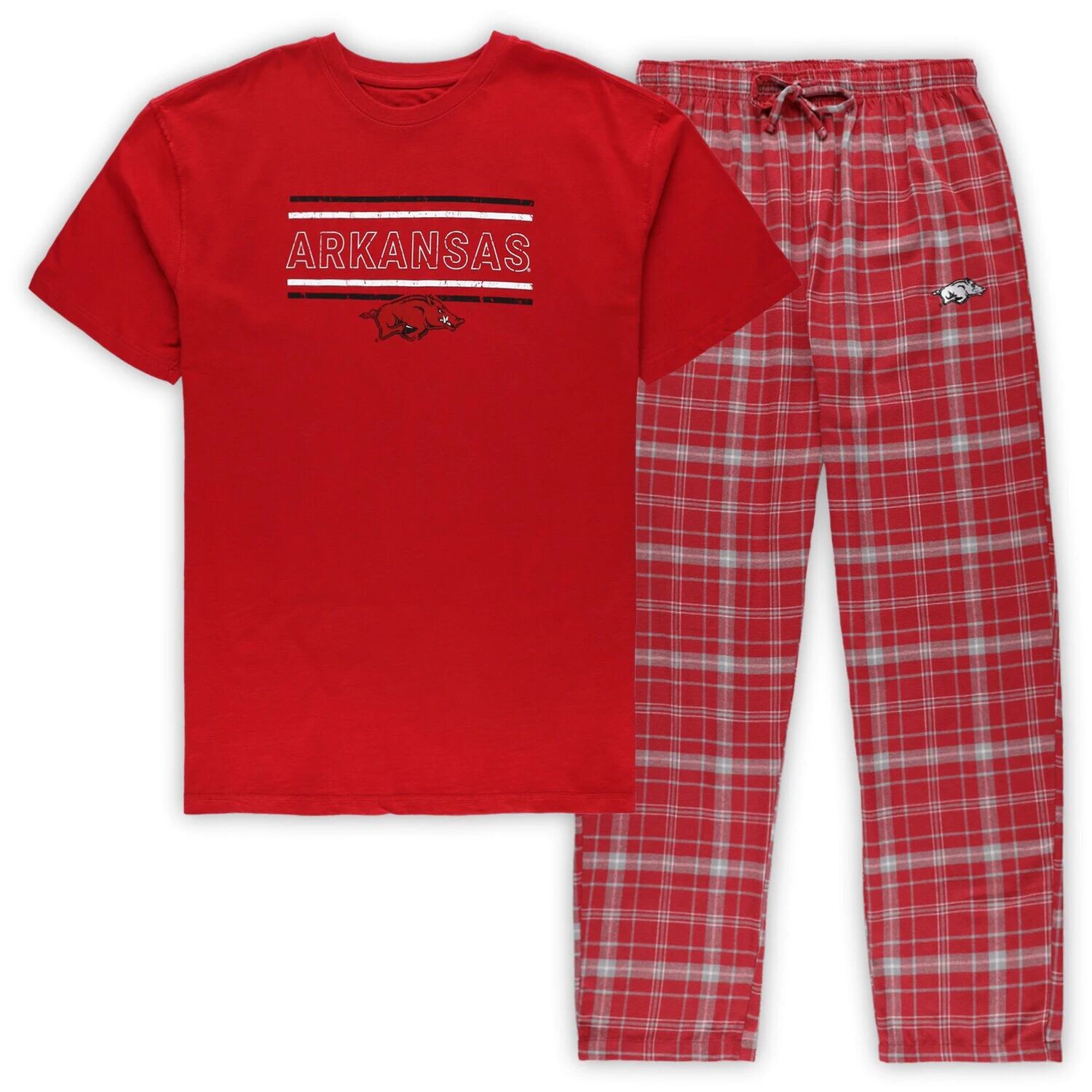 

Мужские брюки Concepts Sport Cardinal/серые Arkansas Razorbacks, большие и высокие брюки в клетку, комплект для сна