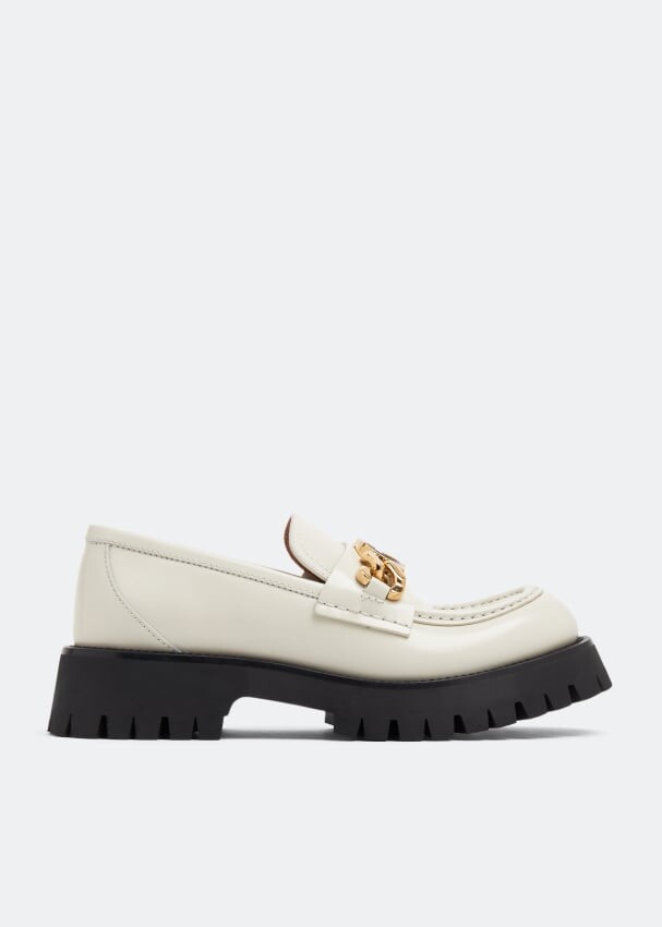

Лоферы Gucci Interlocking G Lug Sole, белый