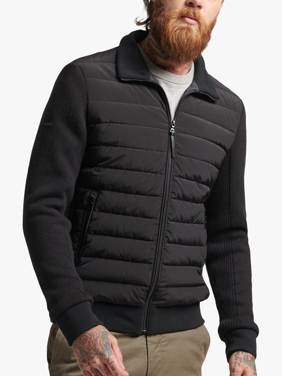 

Пуховик Superdry Hybrid Knit Mix, черный