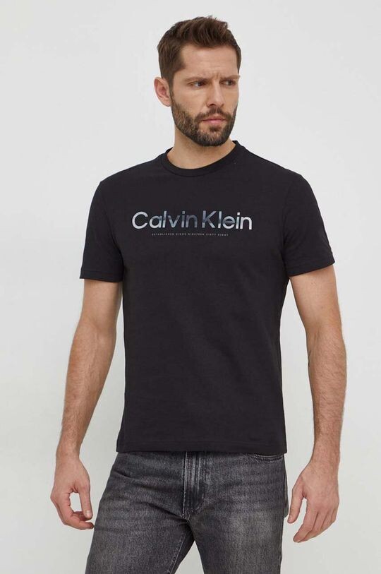 

Хлопковая футболка Calvin Klein, черный