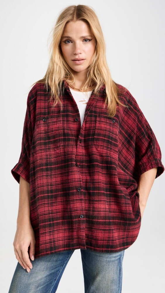 

Рубашка R13 Plaid Oversized Boxy, красный