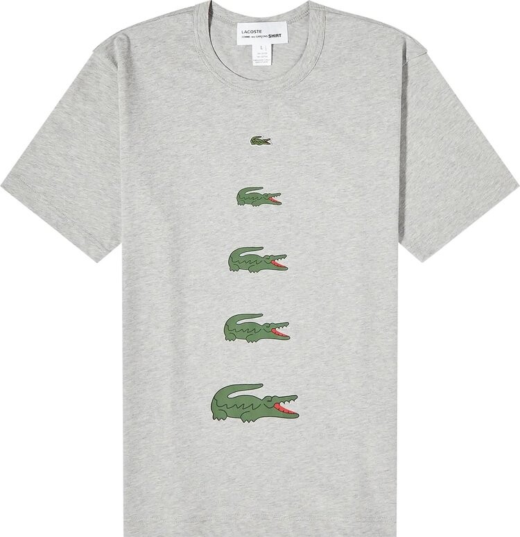 

Футболка Comme des Garçons SHIRT x Lacoste Multi Croc 'Grey', серый