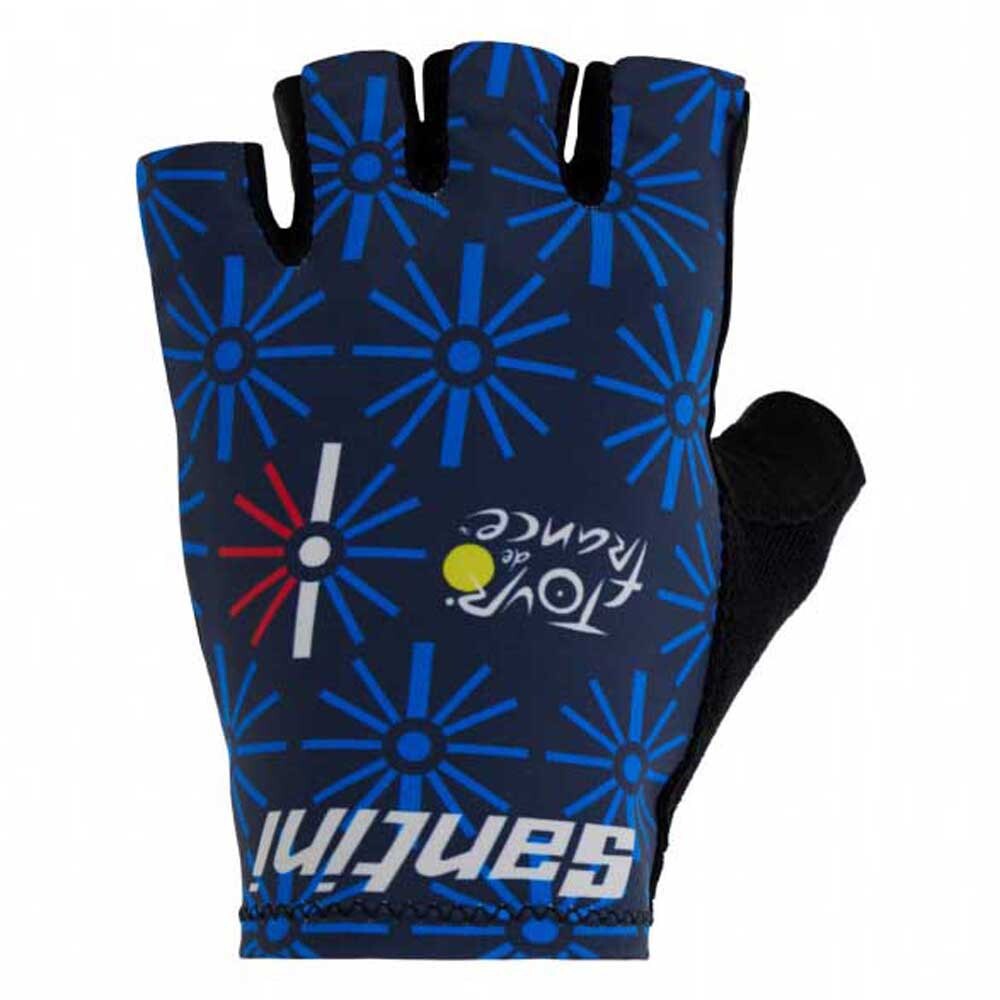 

Короткие перчатки Santini Trionfo Tour De France 2023 Short Gloves, синий