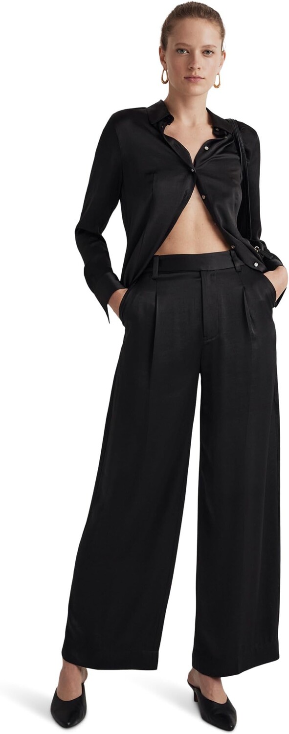 

Атласные брюки Харлоу Madewell, цвет True Black