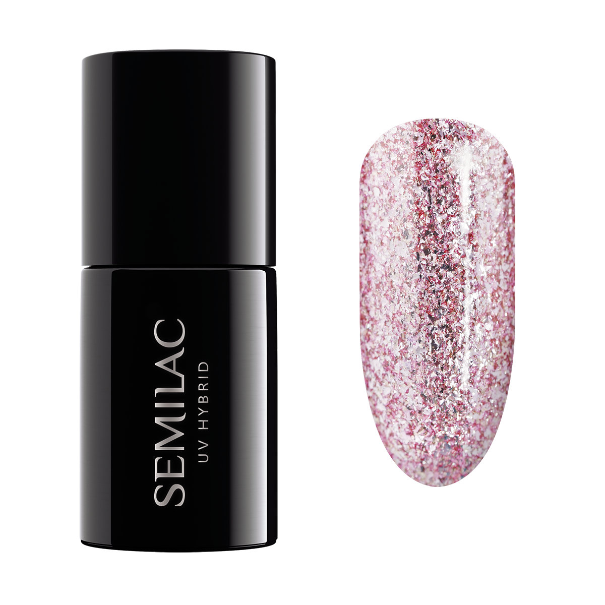 Semilac UV Hybrid Shimmer гибридный лак для ногтей, 293 Rose Gold Shimmer