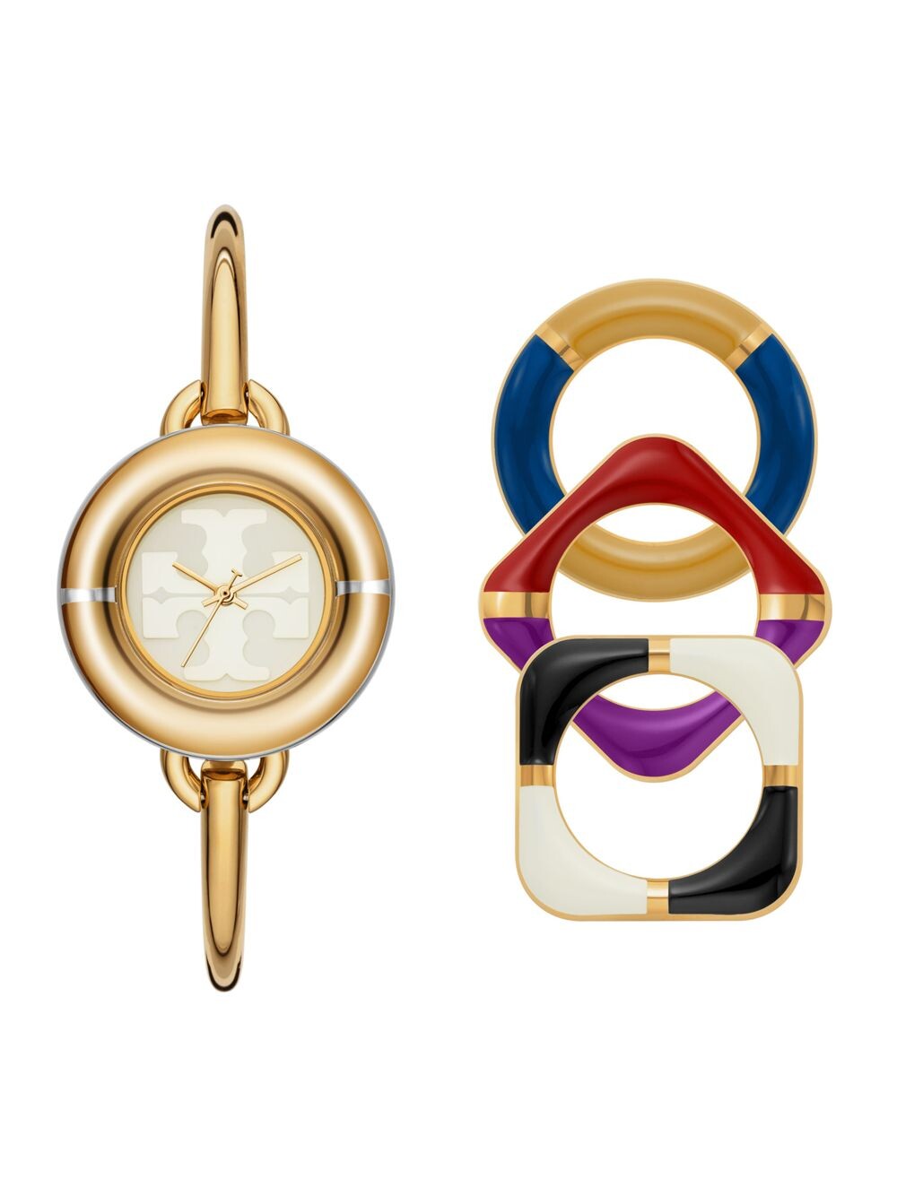 

Часы Miller Goldtone из нержавеющей стали со сменным безелем Tory Burch, желтый
