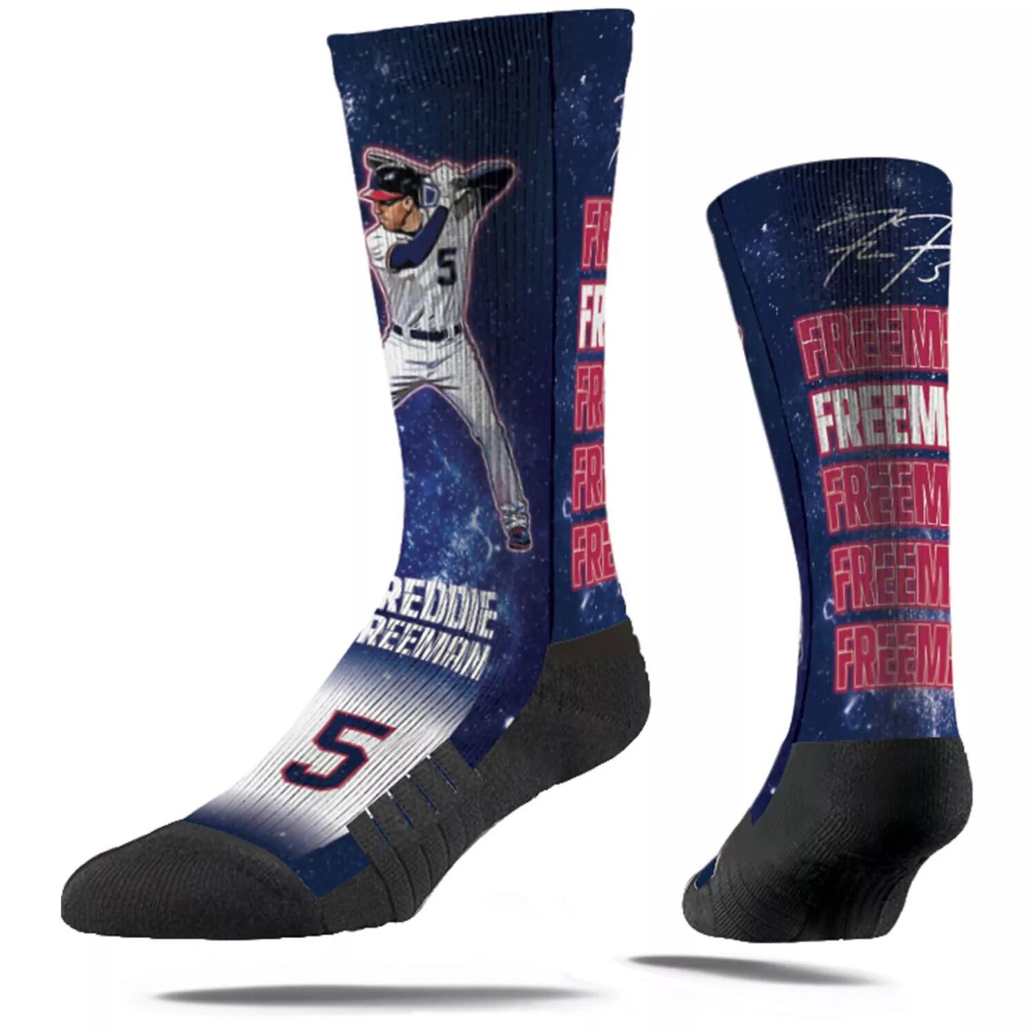 

Мужские носки Strideline Freddie Freeman Atlanta Braves Galaxy Crew
