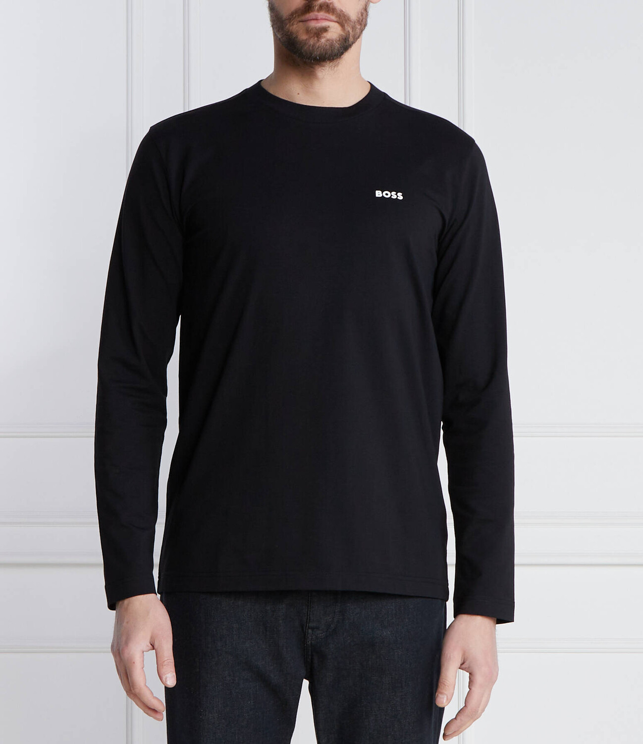 

Лонгслив BOSS GREEN Tee Long Regular Fit stretch, черный