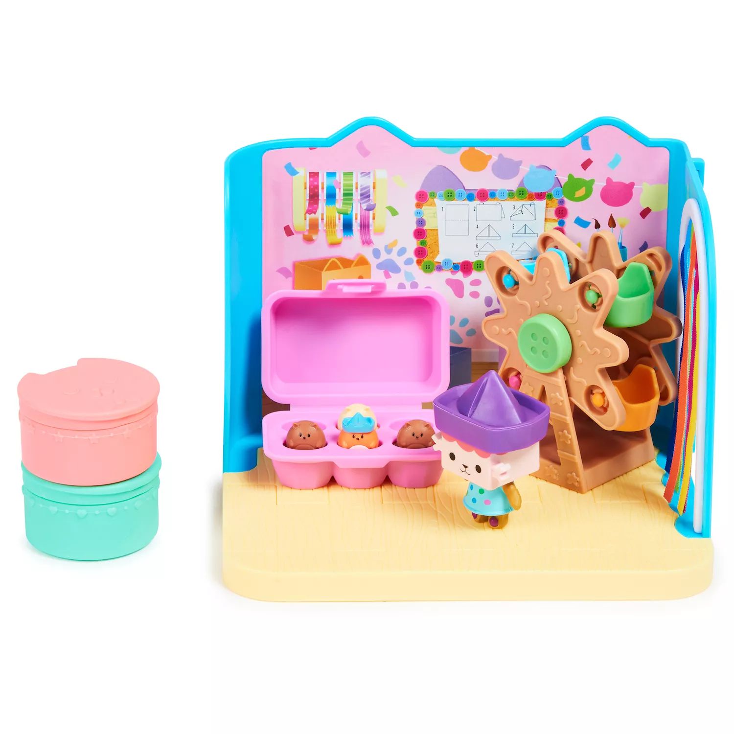 Кукольный домик Spin Master Gabby's Baby Box Cat Craft-A-Riffic Room с эксклюзивной фигуркой Spin Master весенняя корзинка hatchimals alive spin master