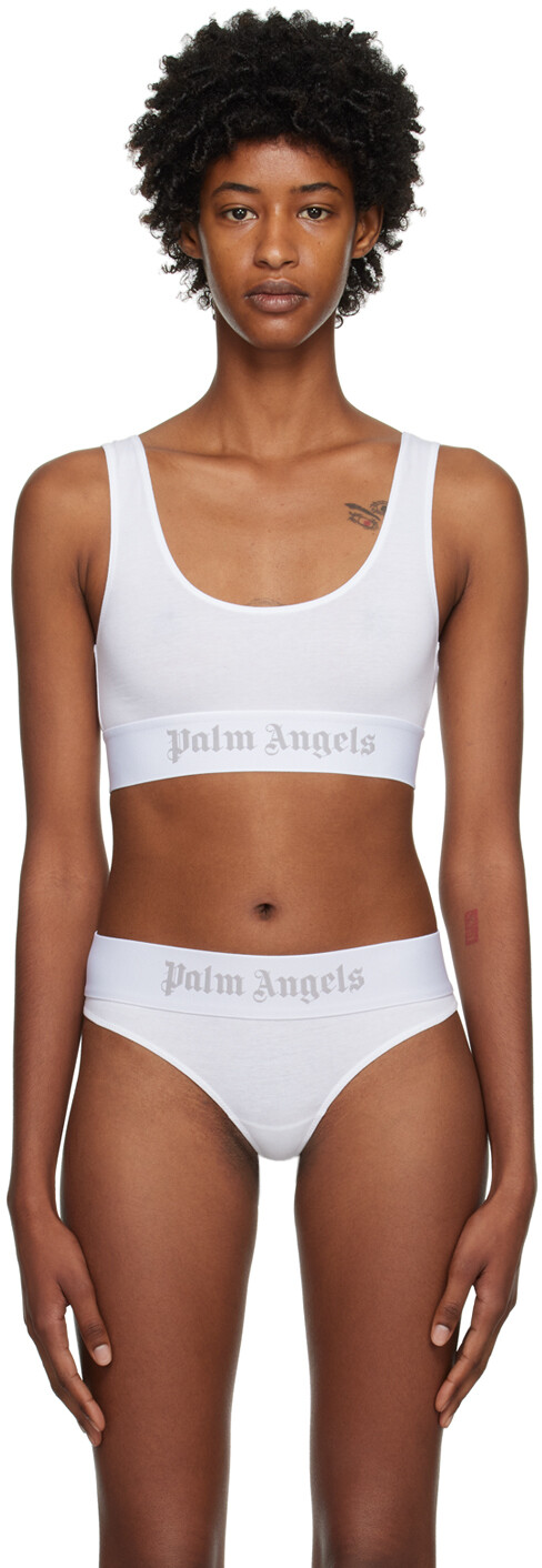 

Белый жаккардовый бюстгальтер Palm Angels