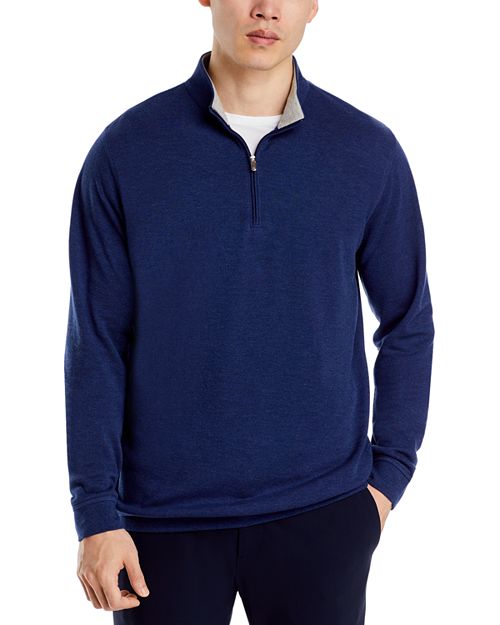may peter blacklight blue Пуловер Crown Comfort на четверть молнии Peter Millar, цвет Blue