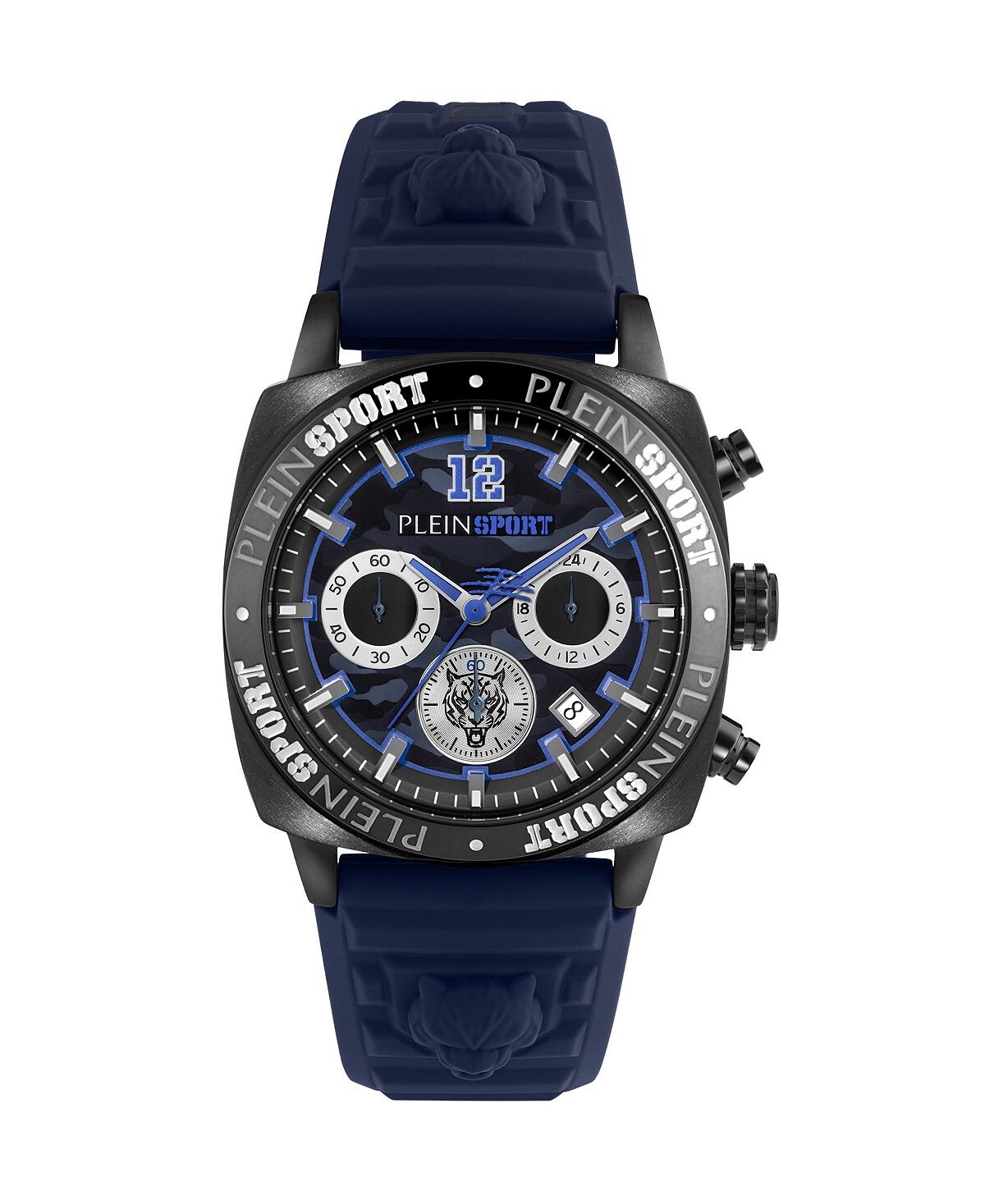 

Мужские часы Wildcat с синим силиконовым ремешком, 40 мм Plein Sport