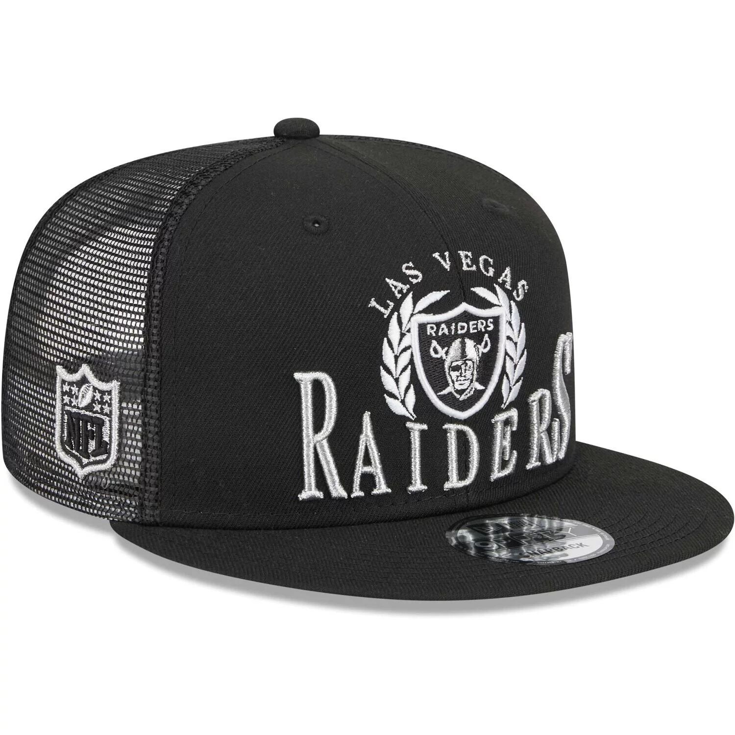 

Мужская черная кепка New Era Las Vegas Raiders Collegiate Trucker 9FIFTY Snapback