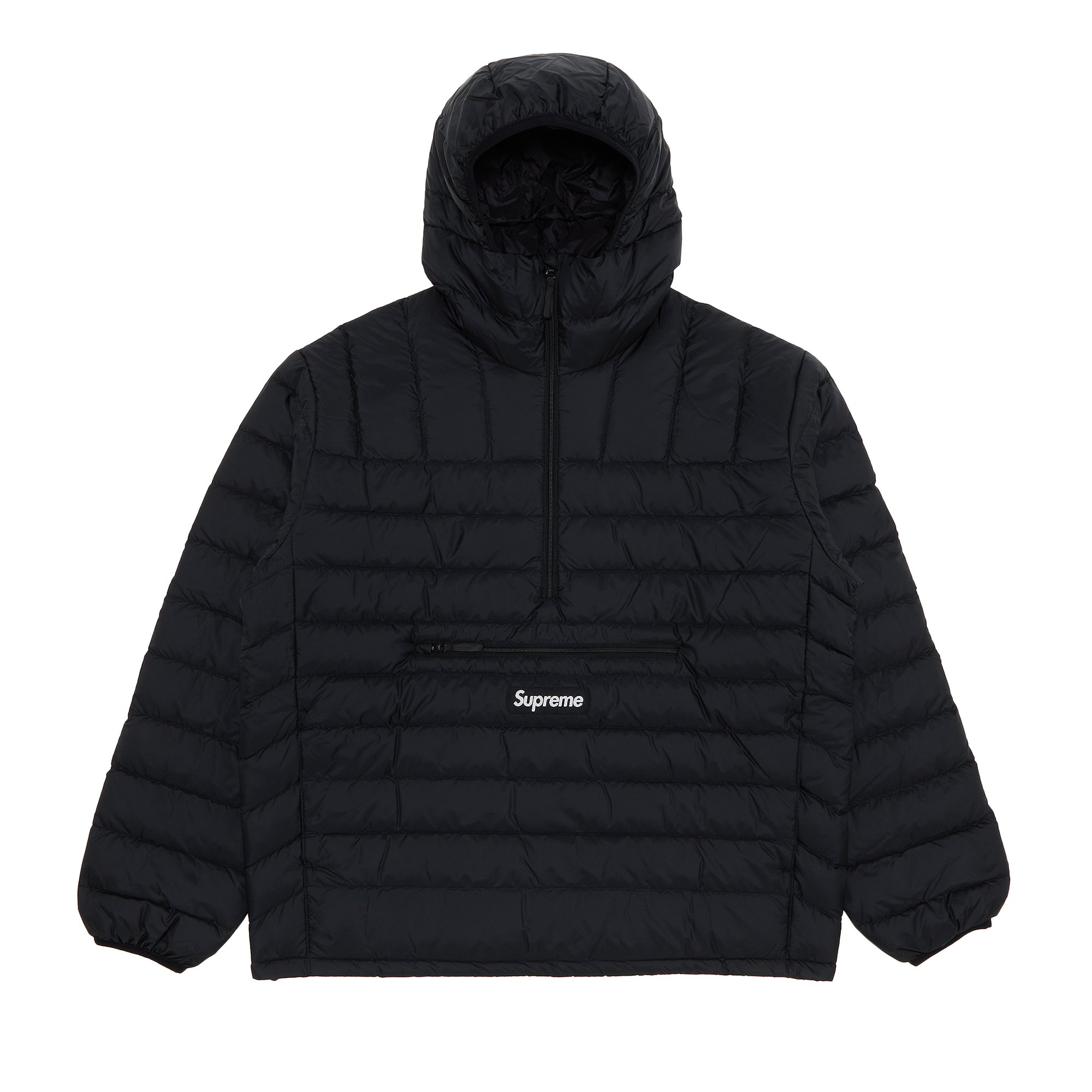 Пуловер Supreme с капюшоном и молнией до половины длины, цвет: черный