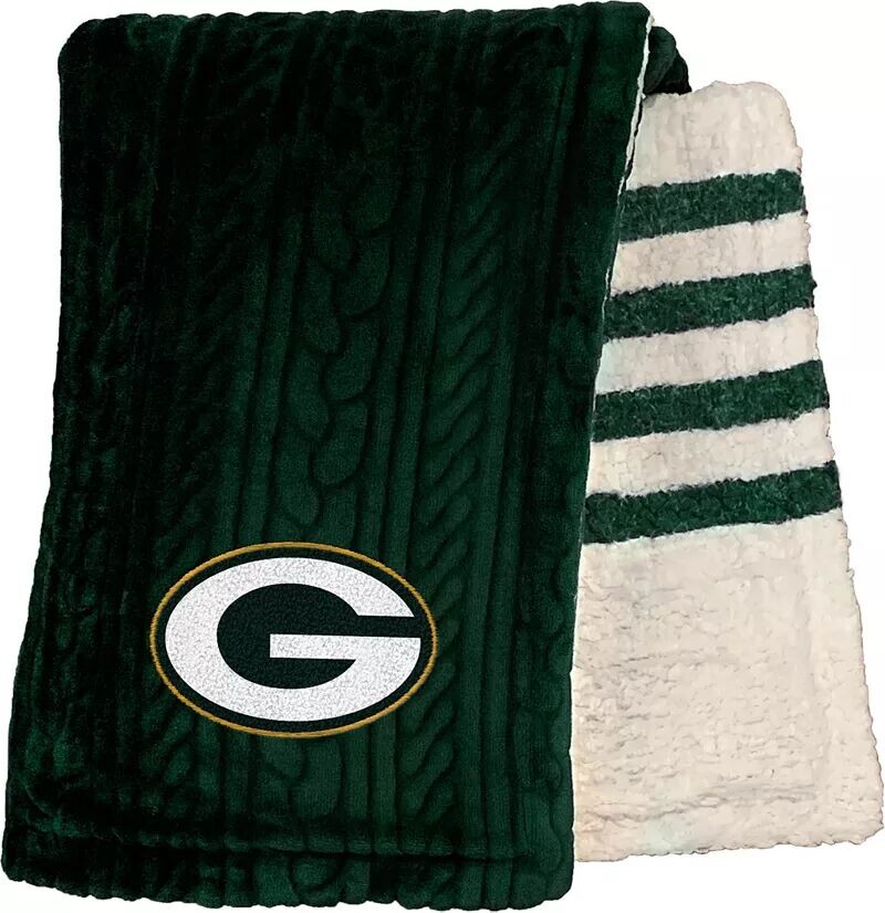 

Плед Pegasus Sports Green Bay Packers с тиснением в полоску из шерпы Nfl