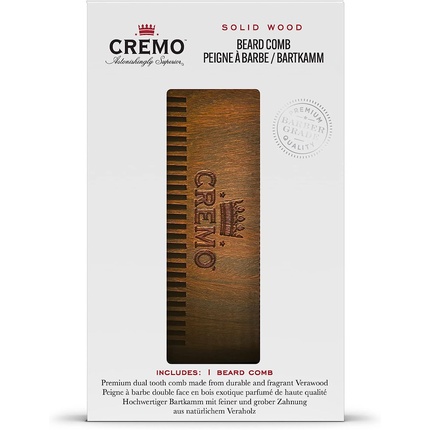 Премиум-гребень для бороды для мужчин из 100% натурального дерева с древесным ароматом, Cremo цена и фото