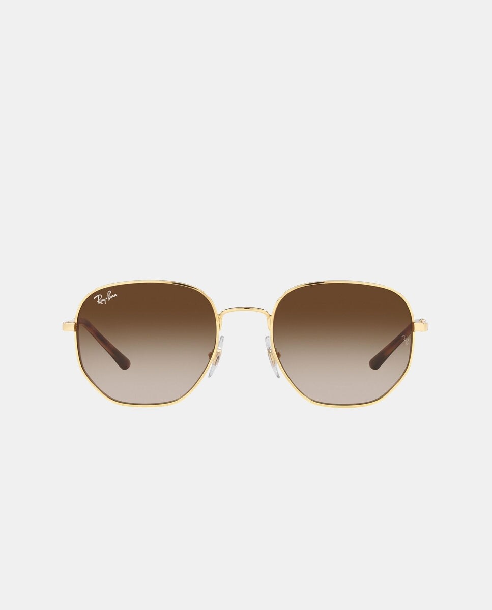 

Золотые солнцезащитные очки с металлическим геометрическим узором Ray-Ban, золотой