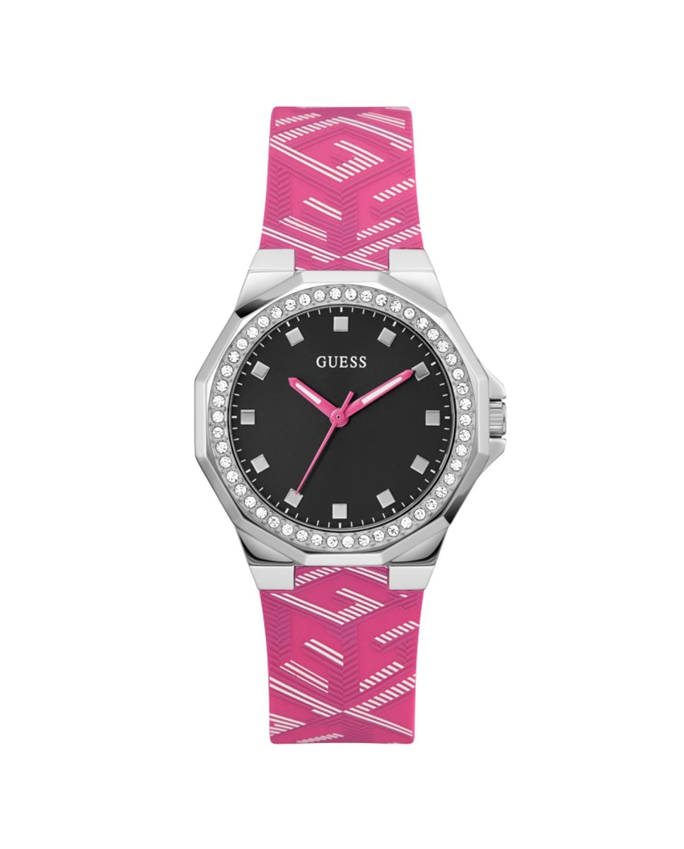 Avril GW0598L1 силиконовые женские часы с розовым ремешком Guess, розовый