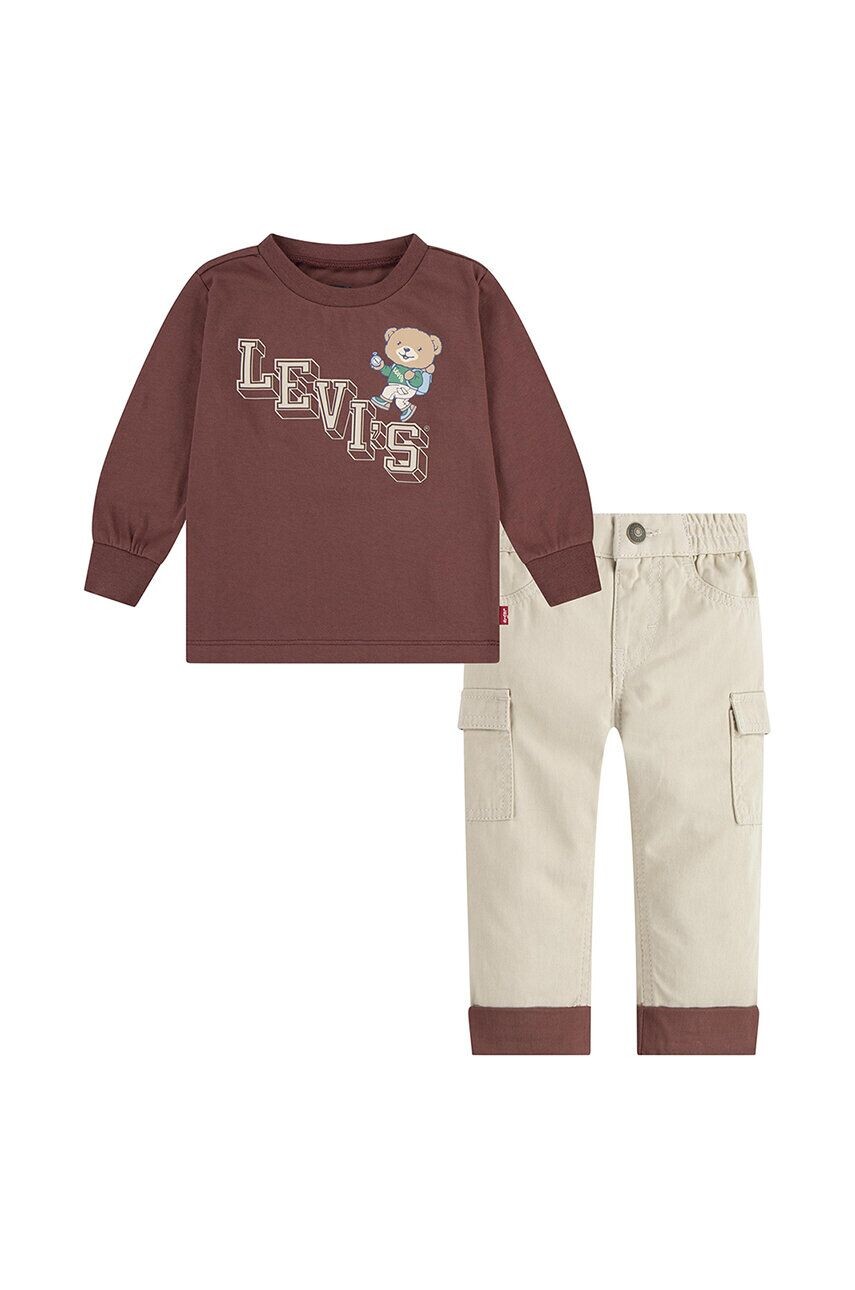 

Детский комплект Levi's CALIMING LEVI TEE & CARGO, коричневый