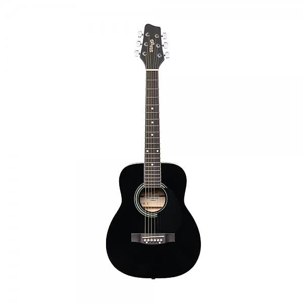 цена Акустическая гитара Stagg SA20D 1/2 Black Dreadnought Acoustic Guitar, Basswood Top, New,