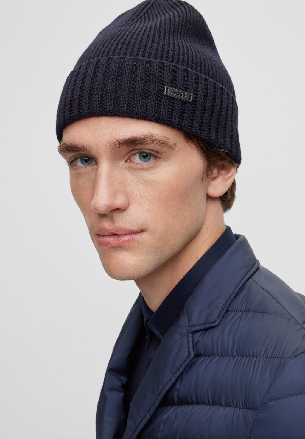 

Шапка-бини FATI UNISEX BOSS, темно-синий
