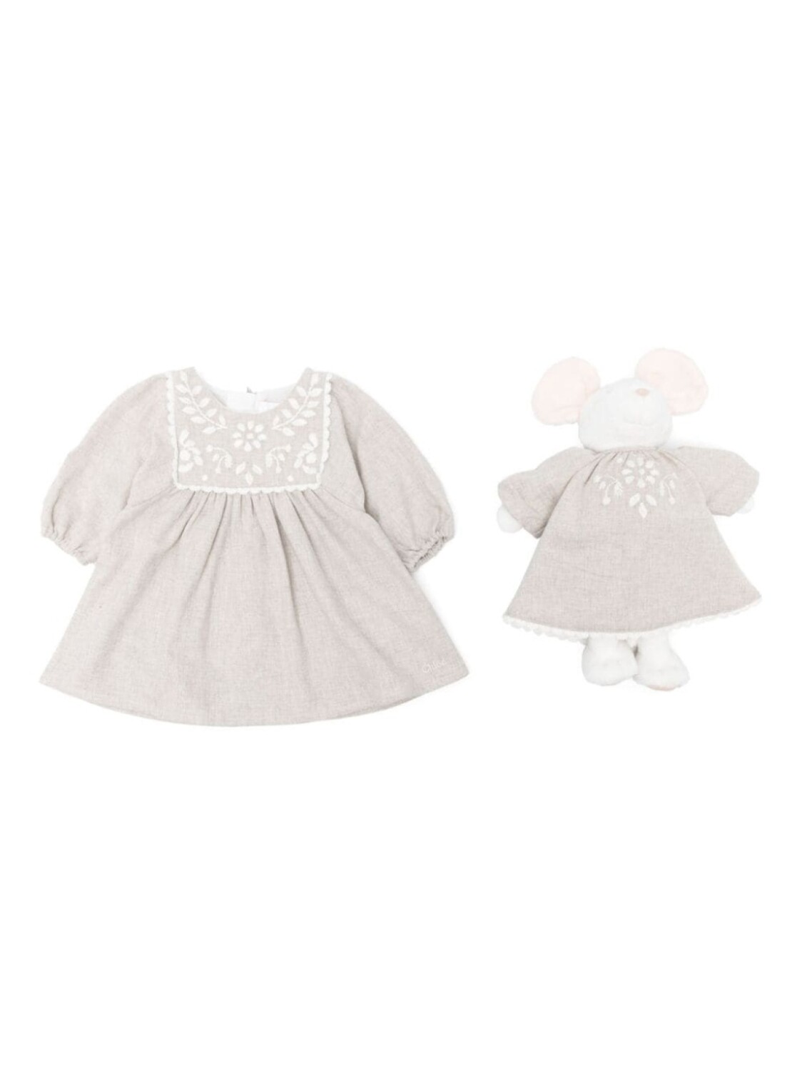 

Chloé Kids подарочный набор с цветочной вышивкой, нейтральный цвет