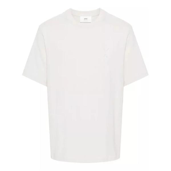 Футболка ami de couer cream cotton t-shirt Ami Paris, белый футболка cotton shirt ami paris белый