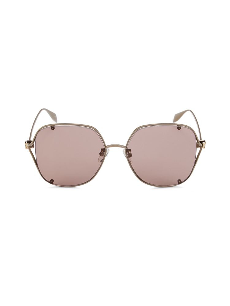 

Круглые солнцезащитные очки 57MM Alexander Mcqueen, цвет Beige Pink